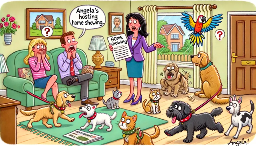 hosting a home showing with pets