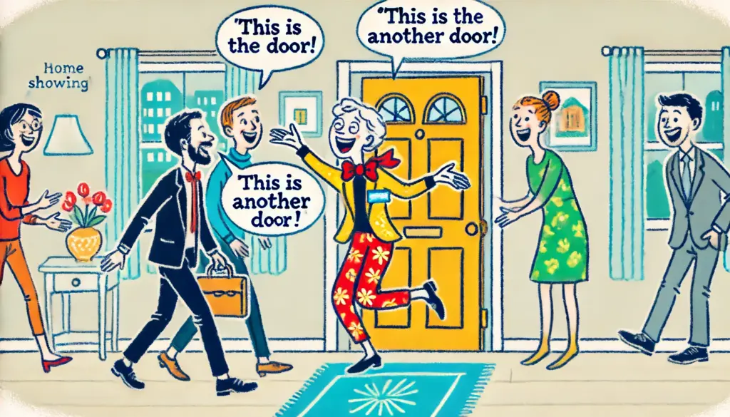 homeowner is overly enthusiastic during a home showing