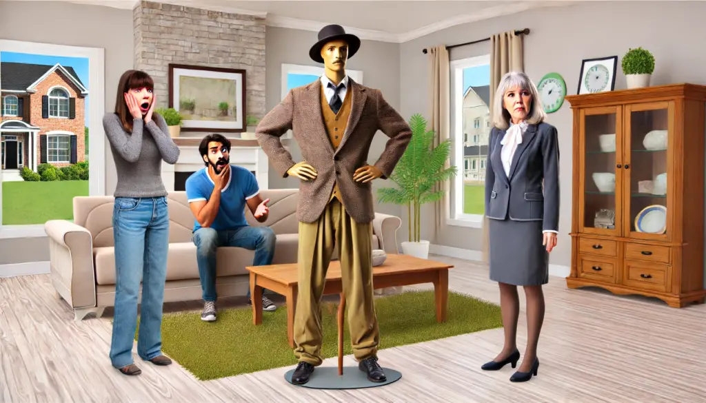 Using a mannequin to stage a home