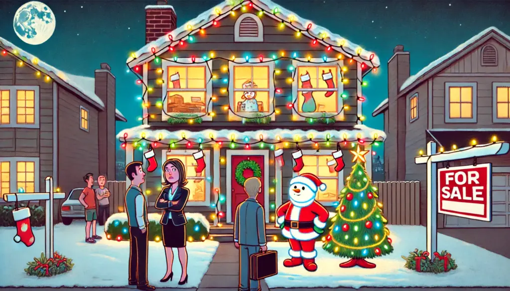 decorated a home with Christmas lights in July